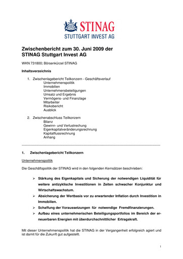 Vorschaubild STINAG Stuttgart Invest Halbjahresbericht 2009-h1