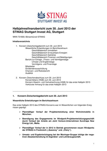 Vorschaubild STINAG Stuttgart Invest Halbjahresbericht 2013-h1