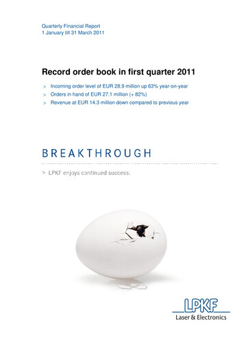 Thumbnail LPKF Laser & Electronics Quarterly Report 2011-q1