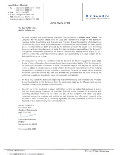 Thumbnail Gabriel India Quarterly Report 2013-q1