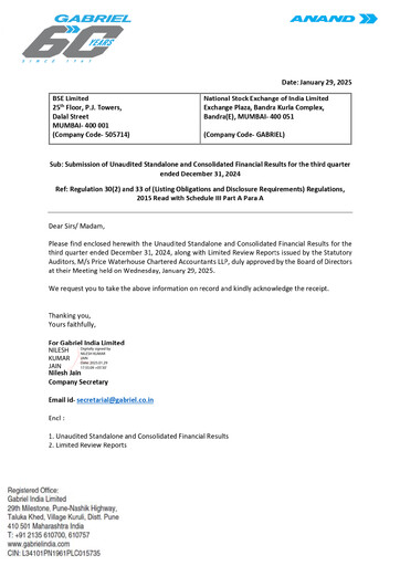 Thumbnail Gabriel India Quarterly Report 2024-q3