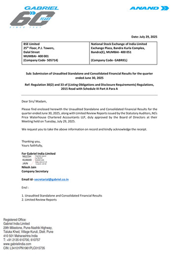 Thumbnail Gabriel India Quarterly Report 2025-q1