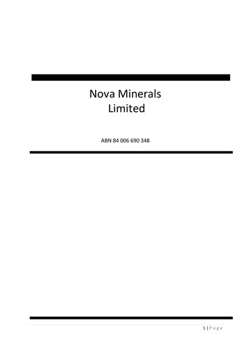 Thumbnail Nova Minerals Annual Report 2018