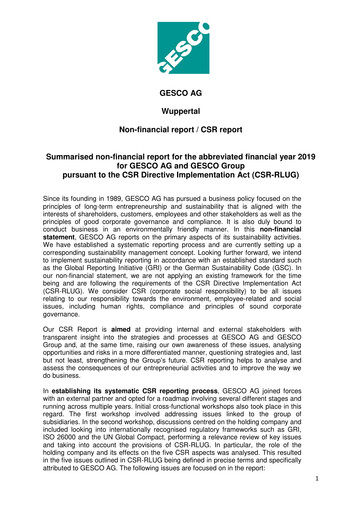 Vorschaubild Gesco SE Nachhaltigkeitsbericht 2019