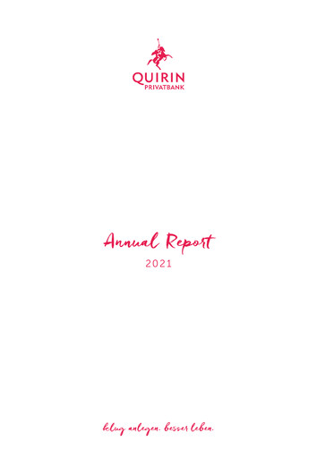 Thumbnail Quirin Privatbank Annual Report 2021