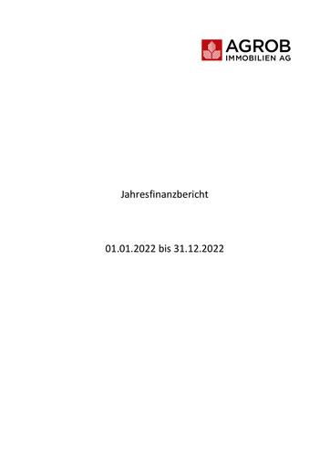 Thumbnail AGROB Immobilien Financial Statement 2022