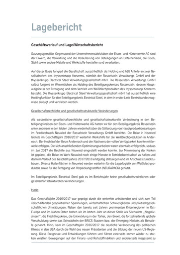 Vorschaubild Eisen- und Hüttenwerke Finanzmitteilung 2016-2017