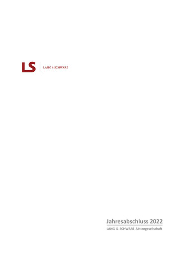 Miniature Lang & Schwarz Bilan financier 2022