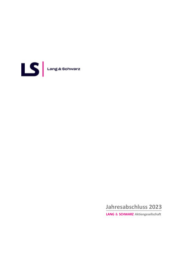 Miniature Lang & Schwarz Bilan financier 2023