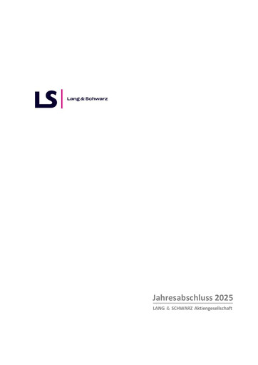 Thumbnail Lang & Schwarz Financial Statement 2025