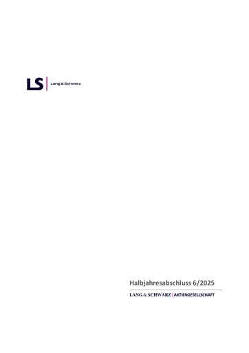 Miniature Lang & Schwarz Rapport semestriel 2025-h1