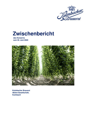 Vorschaubild Kulmbacher Brauerei Halbjahresbericht 2020-h1
