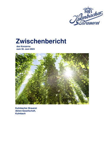 Vorschaubild Kulmbacher Brauerei Halbjahresbericht 2023-h1