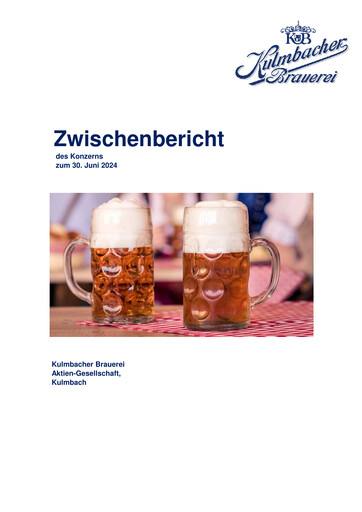 Vorschaubild Kulmbacher Brauerei Halbjahresbericht 2024-h1