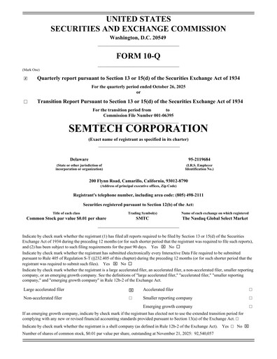 Thumbnail Semtech Quarterly Report 2026-q3
