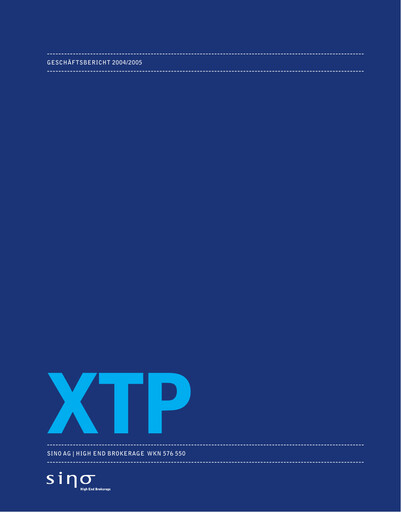 Vorschaubild Sino AG Jahresbericht 2004-2005