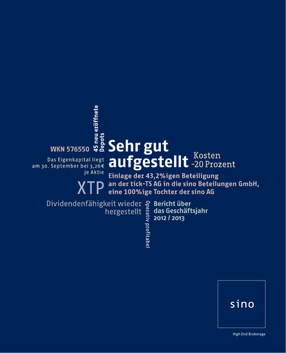 Vorschaubild Sino AG Jahresbericht 2012-2013
