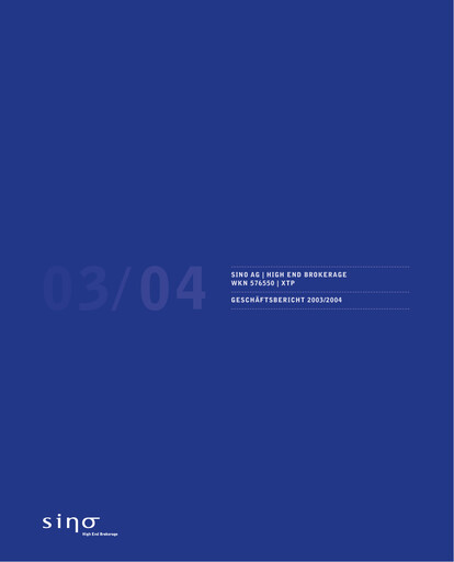 Vorschaubild Sino AG Finanzbericht 2003-2004