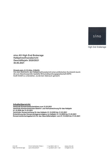 Vorschaubild Sino AG Finanzbericht 2020-2021