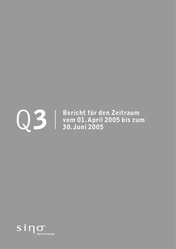 Vorschaubild Sino AG Quartalsbericht 2004-2005-q3