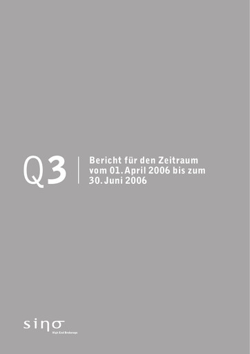 Vorschaubild Sino AG Quartalsbericht 2005-2006-q3