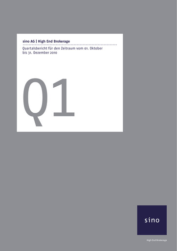 Vorschaubild Sino AG Quartalsbericht 2010-2011-q1