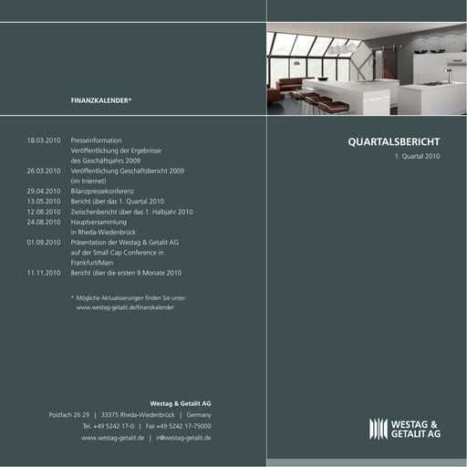Thumbnail Westag AG Quarterly Report 2010-q1