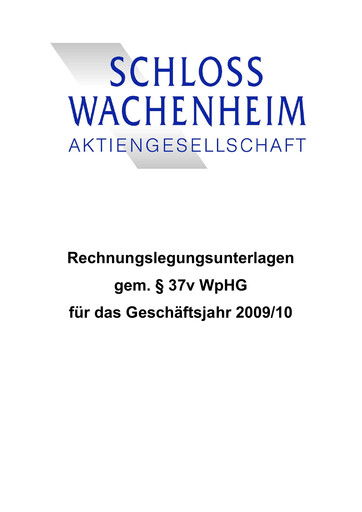 Thumbnail Schloss Wachenheim Financial Statement 2009-2010