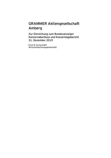 Thumbnail Grammer AG Financial Report 2019