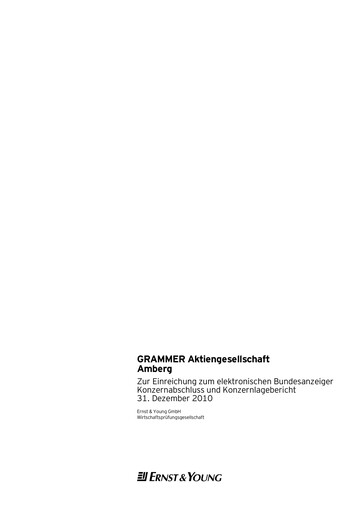 Vorschaubild Grammer AG Finanzmitteilung 2010