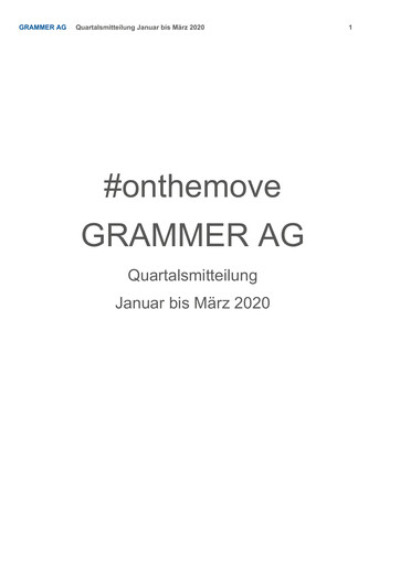 Thumbnail Grammer AG Quarterly Report 2020-q1