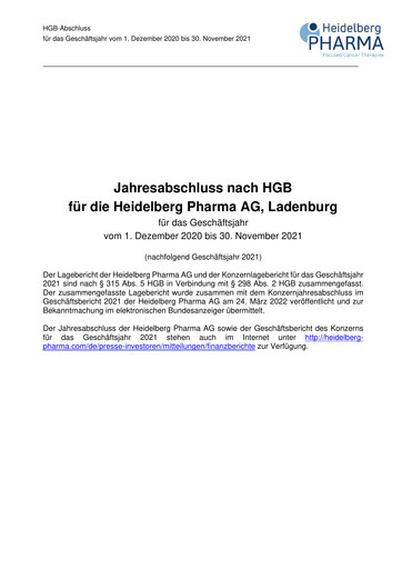 Thumbnail Heidelberg Pharma Financial Statement 2021
