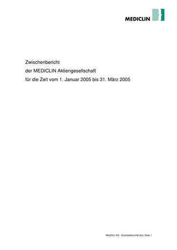Vorschaubild Mediclin Quartalsbericht 2005-q1