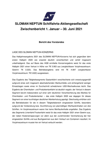 Thumbnail Sloman Neptun Half-year Report 2021-h1