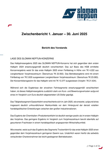 Thumbnail Sloman Neptun Half-year Report 2025-h1