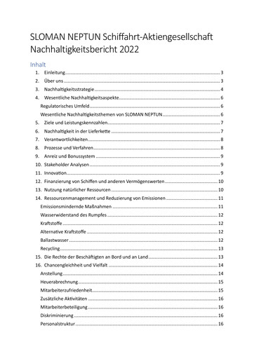 Thumbnail Sloman Neptun Sustainability Report 2022