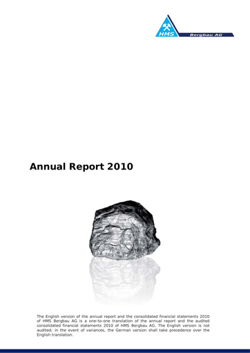 Thumbnail HMS Bergbau Annual Report 2010