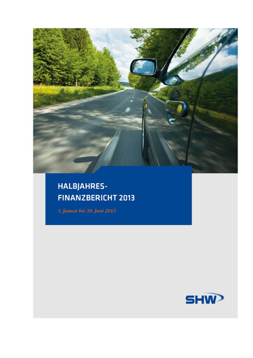 Miniature SHW AG Rapport semestriel 2013-h1