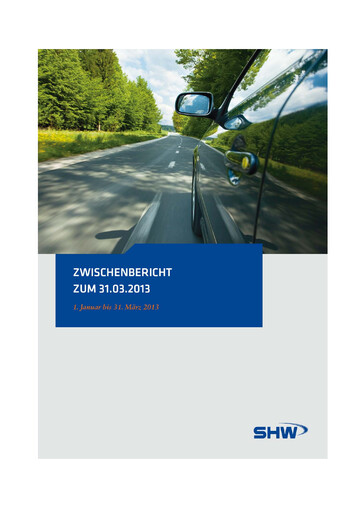 Miniature SHW AG Rapport trimestriel 2013-q1