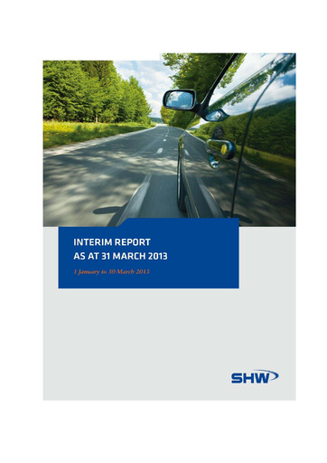 Miniature SHW AG Rapport trimestriel 2013-q1