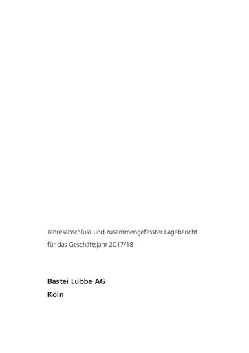 Thumbnail Bastei Lübbe Financial Statement 2017-2018