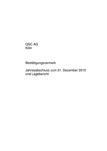 Thumbnail q.beyond Financial Statement 2010