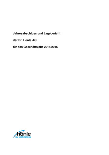 Thumbnail Dr. Hönle AG Financial Statement 2014-2015