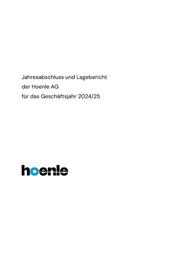 Thumbnail Dr. Hönle AG Financial Statement 2024-2025