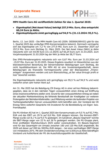 Vorschaubild MPH Health Care AG Quartalsbericht 2025-q1