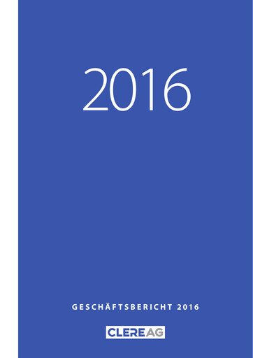 Thumbnail Clere AG Annual Report 2016