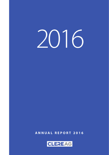 Thumbnail Clere AG Annual Report 2016