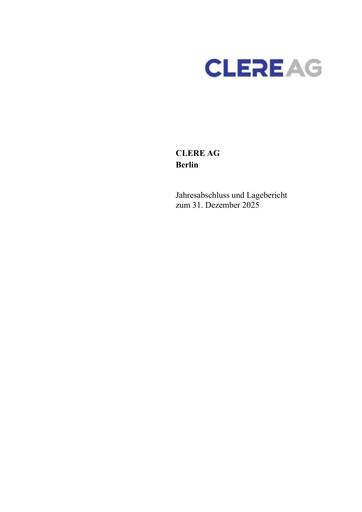 Thumbnail Clere AG Financial Statement 2025