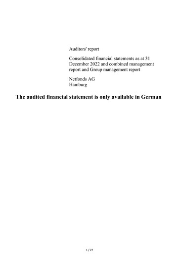 Thumbnail Netfonds AG Financial Statement 2022