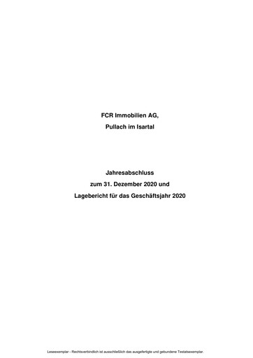 Thumbnail FCR Immobilien Financial Statement 2020